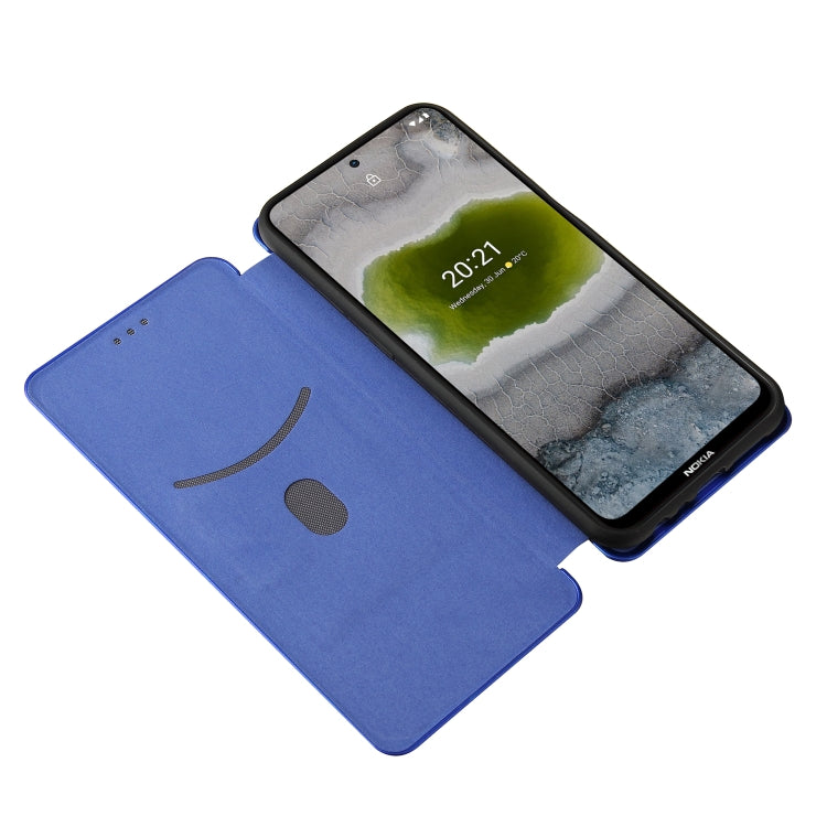 For Nokia X20 Carbon Fiber Texture Horizontal Flip TPU + PC + PU Leather Case with Card Slot