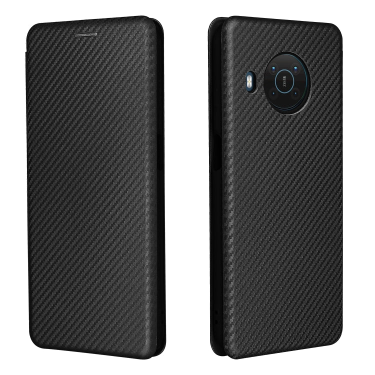 For Nokia X20 Carbon Fiber Texture Horizontal Flip TPU + PC + PU Leather Case with Card Slot