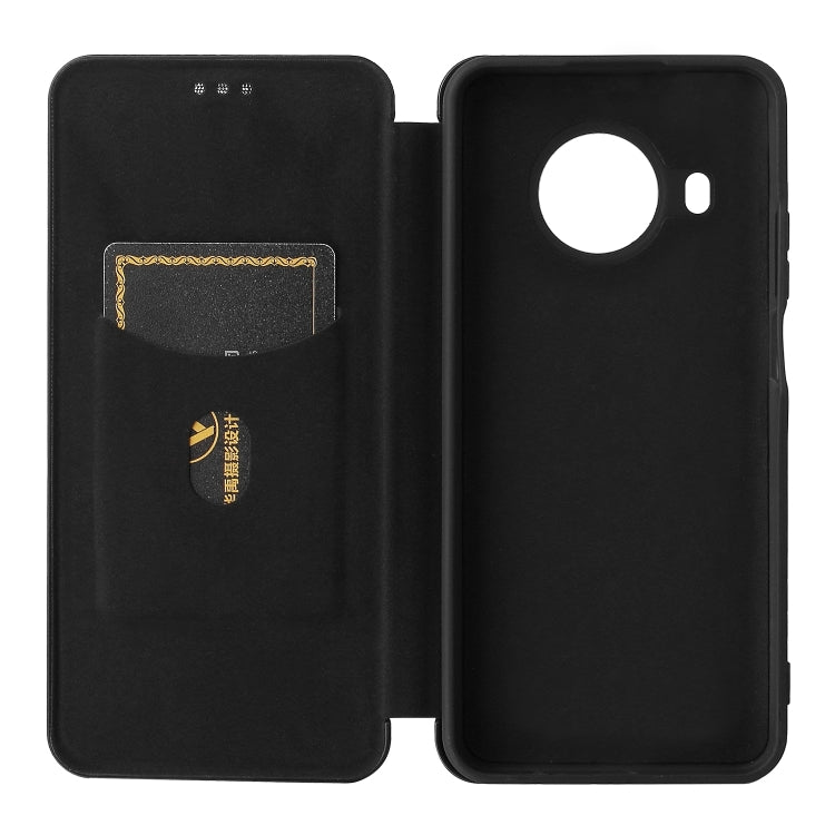 For Nokia X20 Carbon Fiber Texture Horizontal Flip TPU + PC + PU Leather Case with Card Slot