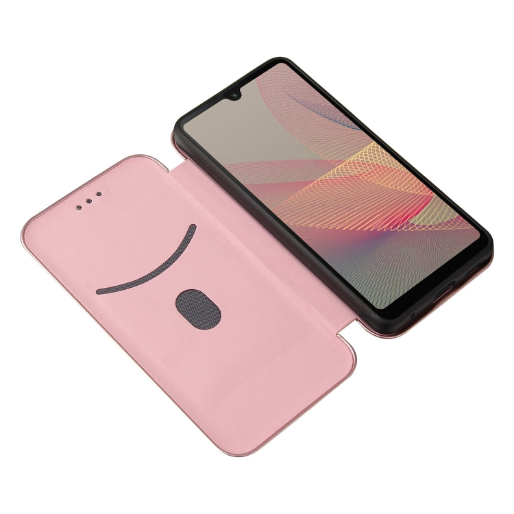 For Sony Xperia Ace II Carbon Fiber Texture Horizontal Flip TPU + PC + PU Leather Case with Card Slot