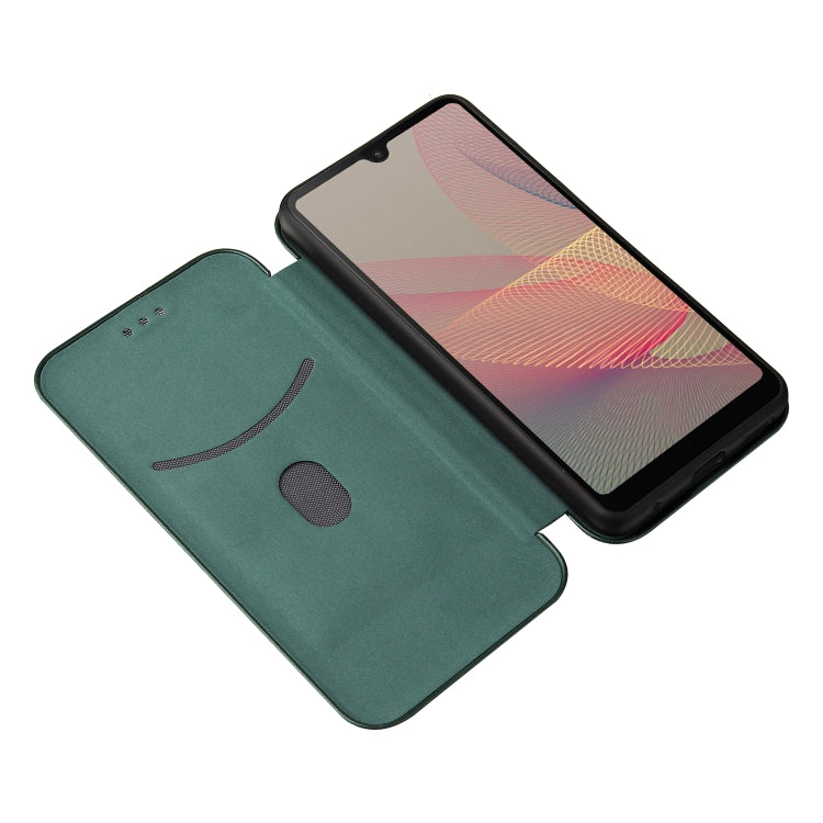 For Sony Xperia Ace II Carbon Fiber Texture Horizontal Flip TPU + PC + PU Leather Case with Card Slot