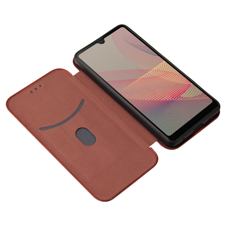 For Sony Xperia Ace II Carbon Fiber Texture Horizontal Flip TPU + PC + PU Leather Case with Card Slot