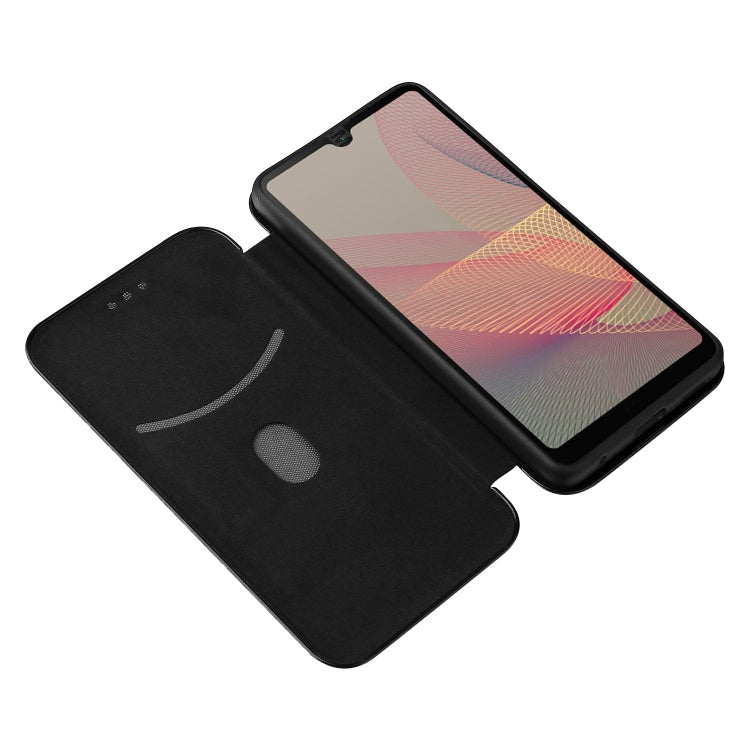 For Sony Xperia Ace II Carbon Fiber Texture Horizontal Flip TPU + PC + PU Leather Case with Card Slot
