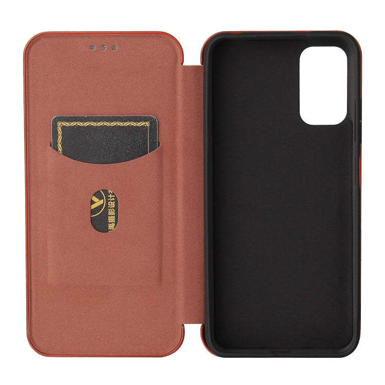 For Xiaomi Redmi Note 10 5G Carbon Fiber Texture Horizontal Flip TPU + PC + PU Leather Case with Card Slot