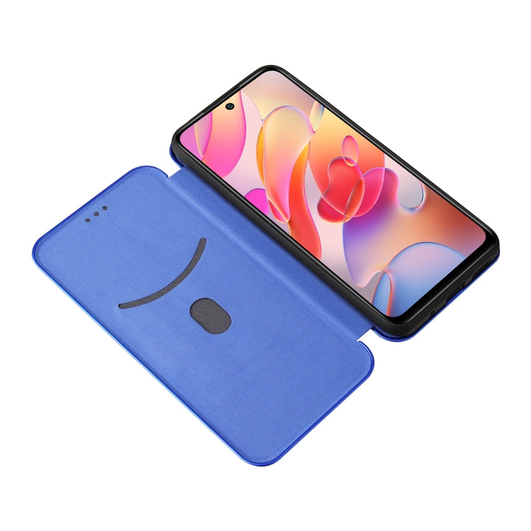 For Xiaomi Redmi Note 10 5G Carbon Fiber Texture Horizontal Flip TPU + PC + PU Leather Case with Card Slot