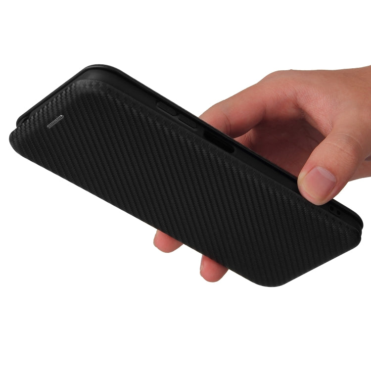 For Xiaomi Redmi Note 10 5G Carbon Fiber Texture Horizontal Flip TPU + PC + PU Leather Case with Card Slot