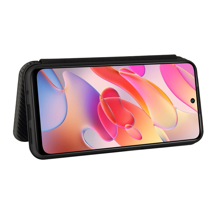 For Xiaomi Poco M3 Pro 5G/4G Carbon Fiber Texture Horizontal Flip TPU + PC + PU Leather Case with Card Slot