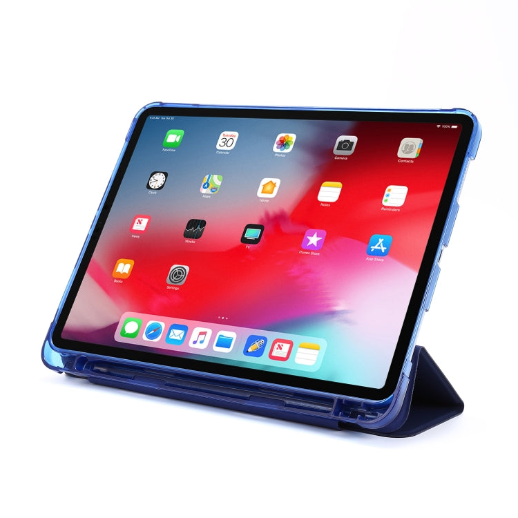 For iPad Pro 11 2022 / 2021 Multi-folding Horizontal Flip PU Leather + Shockproof Airbag TPU Tablet Case with Holder & Pen Slot & Wake-up / Sleep Function