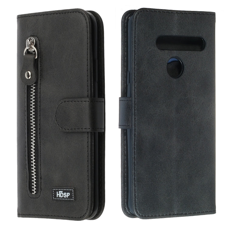 For LG G8s ThinQ Zipper Horizontal Flip Leather Case with Wallet & Holder & Card Slots