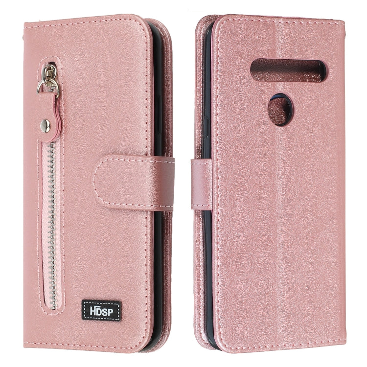 For LG G8s ThinQ Zipper Horizontal Flip Leather Case with Wallet & Holder & Card Slots