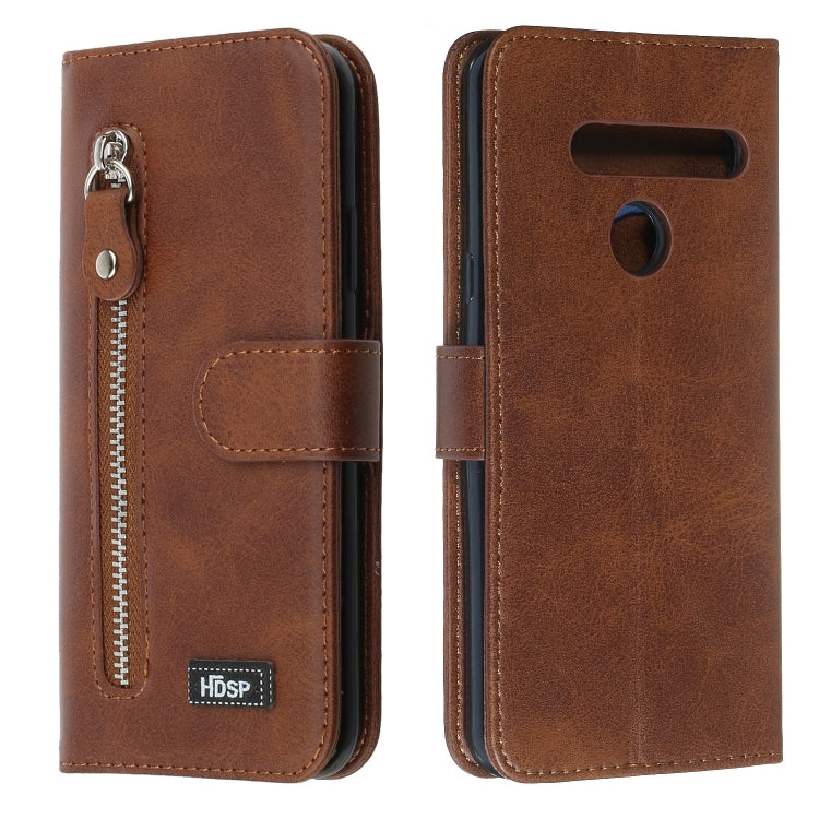 For LG G8s ThinQ Zipper Horizontal Flip Leather Case with Wallet & Holder & Card Slots