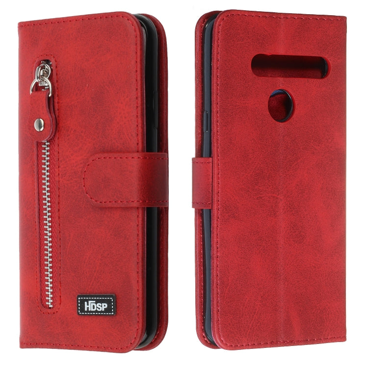 For LG G8s ThinQ Zipper Horizontal Flip Leather Case with Wallet & Holder & Card Slots