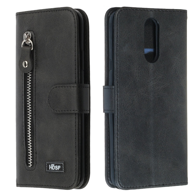 For LG K40 / K12 Plus Zipper Horizontal Flip Leather Case with Wallet & Holder & Card Slots