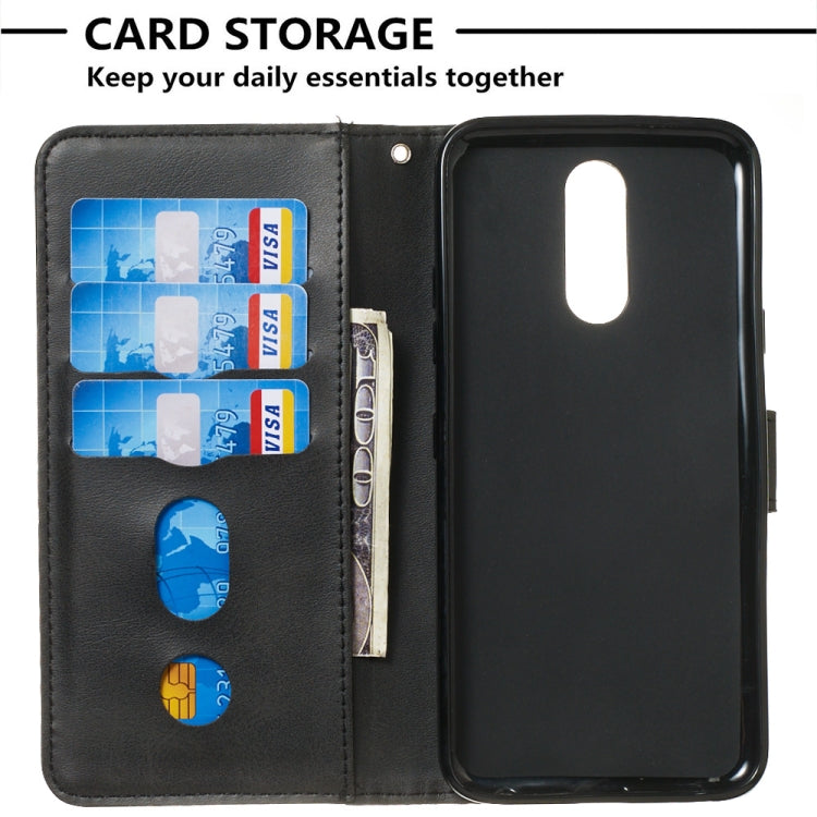 For LG K40 / K12 Plus Zipper Horizontal Flip Leather Case with Wallet & Holder & Card Slots