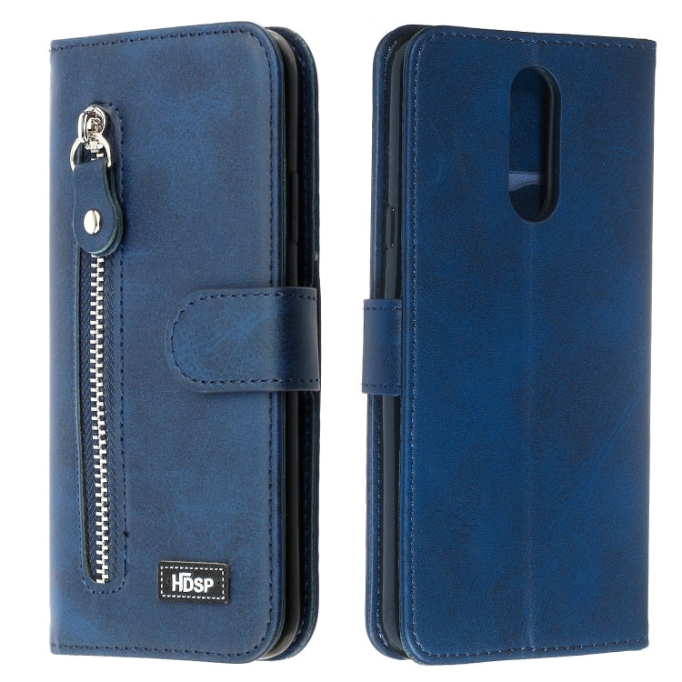For LG K40 / K12 Plus Zipper Horizontal Flip Leather Case with Wallet & Holder & Card Slots
