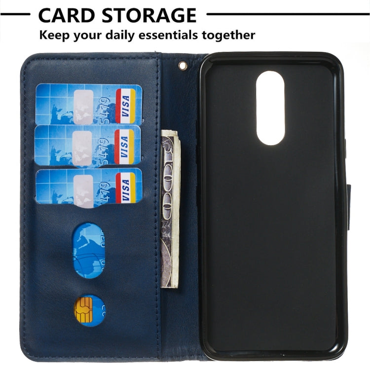 For LG K40 / K12 Plus Zipper Horizontal Flip Leather Case with Wallet & Holder & Card Slots