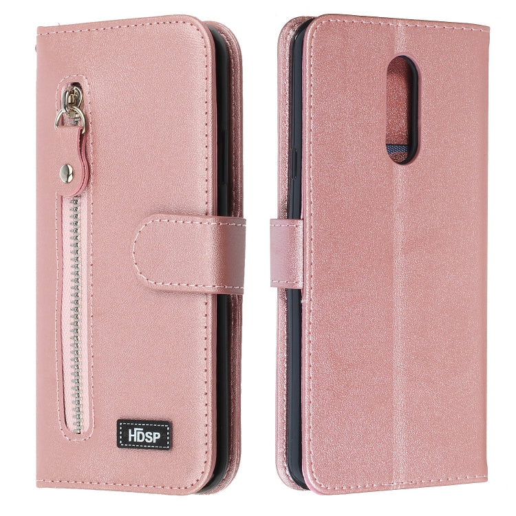 For LG Q Stylo 5 Zipper Horizontal Flip Leather Case with Wallet & Holder & Card Slots