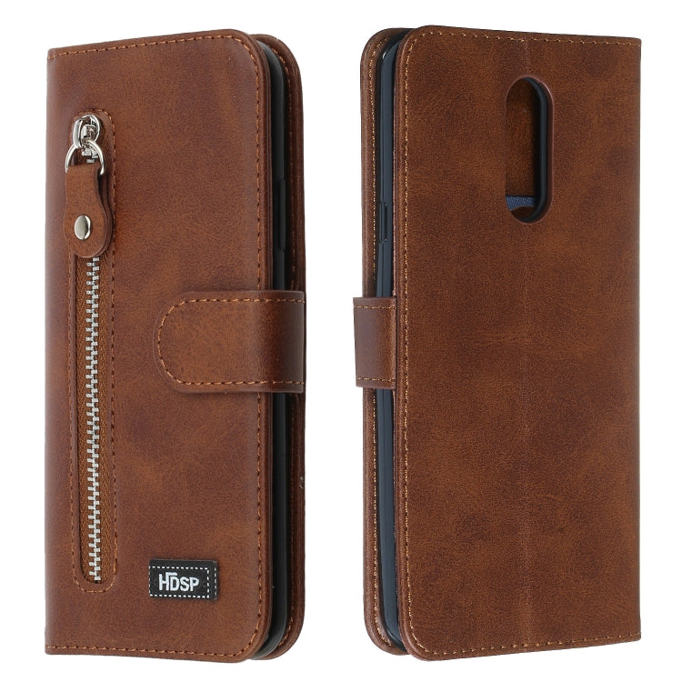 For LG Q Stylo 5 Zipper Horizontal Flip Leather Case with Wallet & Holder & Card Slots