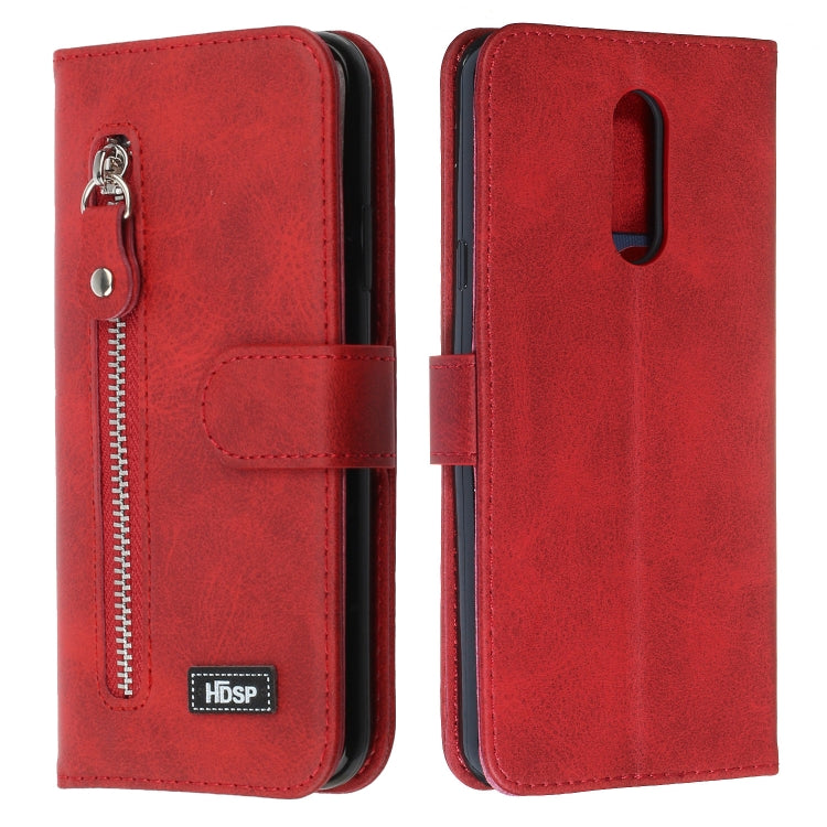 For LG Q Stylo 5 Zipper Horizontal Flip Leather Case with Wallet & Holder & Card Slots