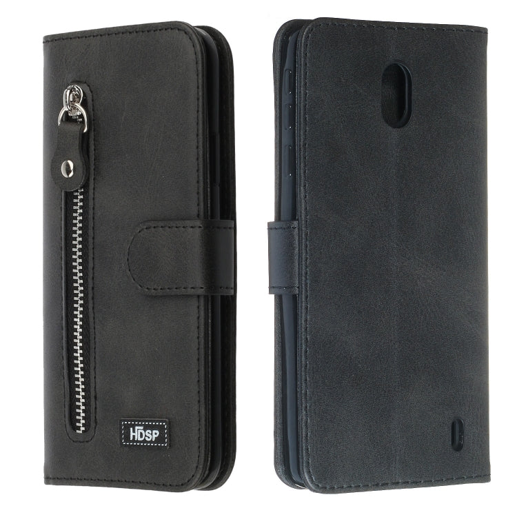 For Nokia 1 Plus Zipper Horizontal Flip Leather Case with Wallet & Holder & Card Slots