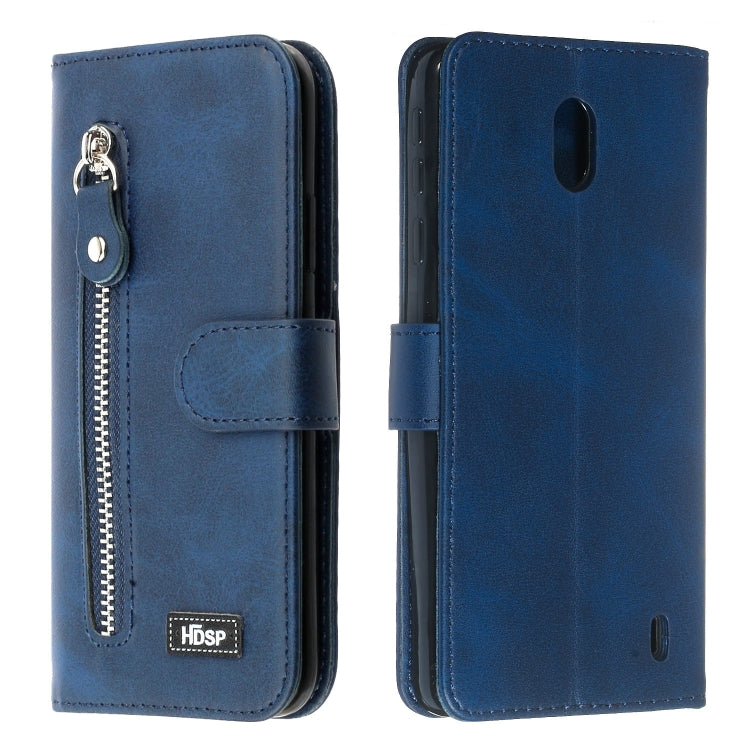 For Nokia 1 Plus Zipper Horizontal Flip Leather Case with Wallet & Holder & Card Slots