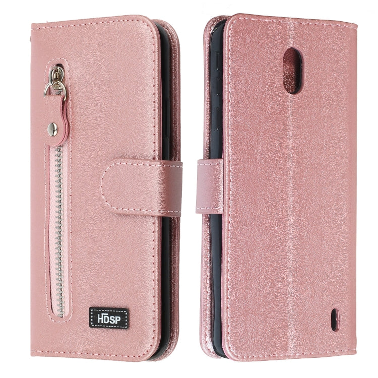 For Nokia 1 Plus Zipper Horizontal Flip Leather Case with Wallet & Holder & Card Slots