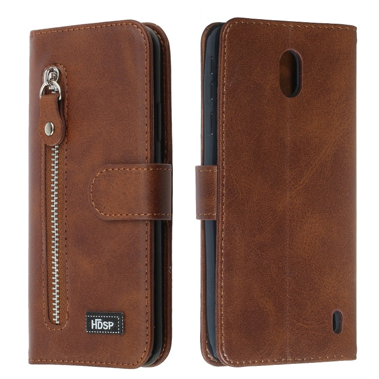 For Nokia 1 Plus Zipper Horizontal Flip Leather Case with Wallet & Holder & Card Slots