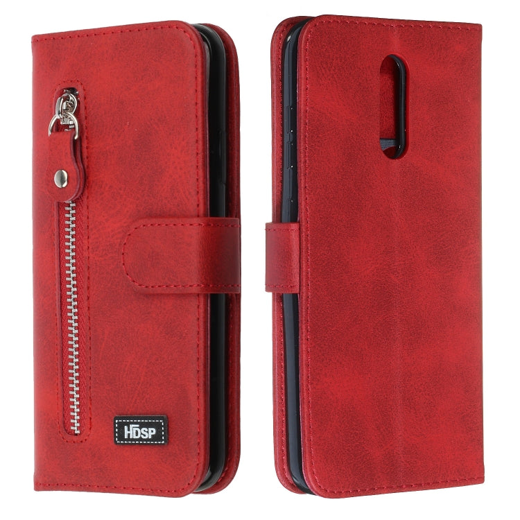 For Nokia 3.2 Zipper Horizontal Flip Leather Case with Wallet & Holder & Card Slots