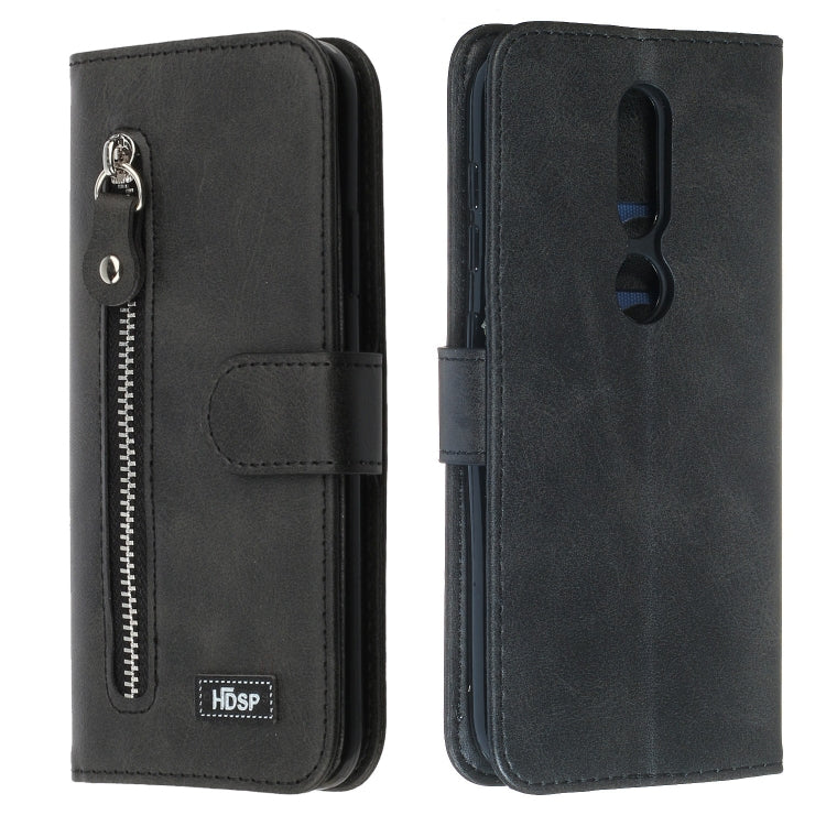 For Nokia 4.2 Zipper Horizontal Flip Leather Case with Wallet & Holder & Card Slots