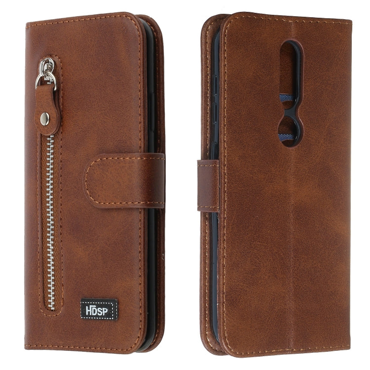 For Nokia 4.2 Zipper Horizontal Flip Leather Case with Wallet & Holder & Card Slots