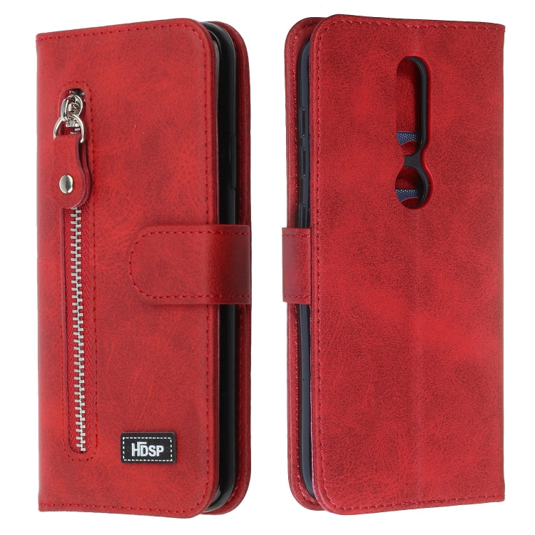 For Nokia 4.2 Zipper Horizontal Flip Leather Case with Wallet & Holder & Card Slots