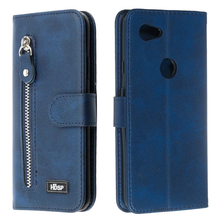 For Google Pixel 3a Zipper Horizontal Flip Leather Case with Wallet & Holder & Card Slots