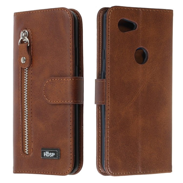 For Google Pixel 3a Zipper Horizontal Flip Leather Case with Wallet & Holder & Card Slots