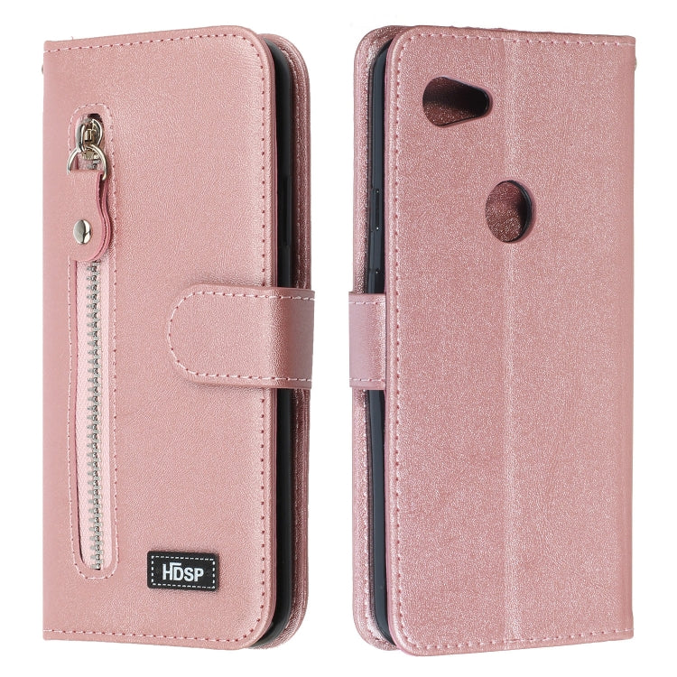 For Google Pixel 3a XL Zipper Horizontal Flip Leather Case with Wallet & Holder & Card Slots