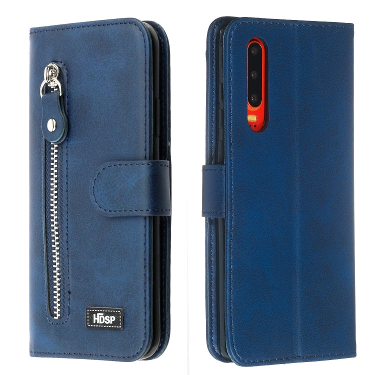 For Huawei P30 Zipper Horizontal Flip Leather Case with Wallet & Holder & Card Slots