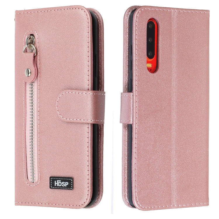 For Huawei P30 Zipper Horizontal Flip Leather Case with Wallet & Holder & Card Slots