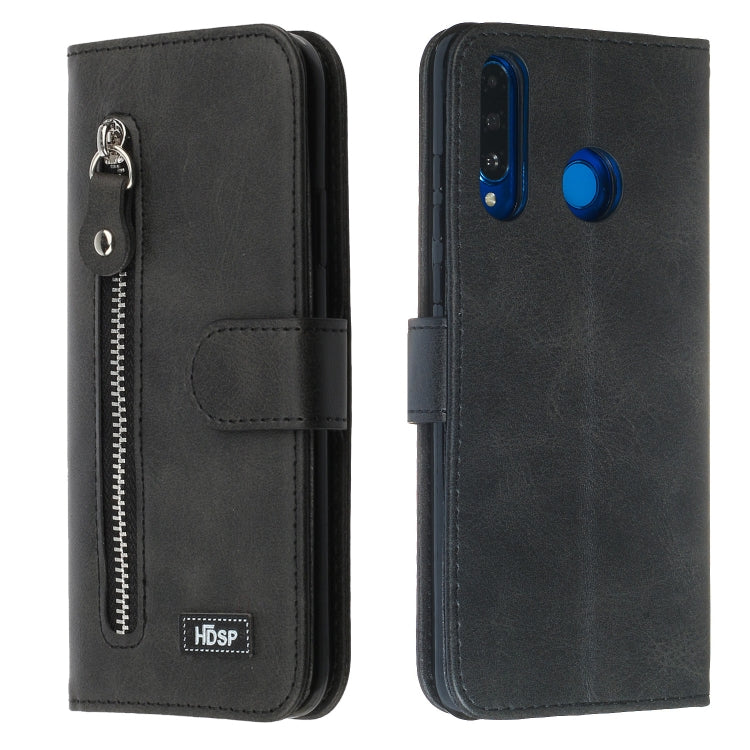 For Huawei P30 Lite / nova 4e Zipper Horizontal Flip Leather Case with Wallet & Holder & Card Slots