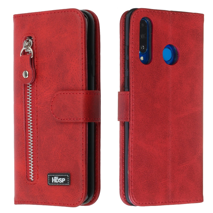 For Huawei P30 Lite / nova 4e Zipper Horizontal Flip Leather Case with Wallet & Holder & Card Slots