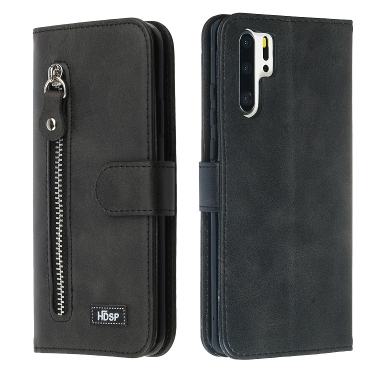 For Huawei P30 Pro Zipper Horizontal Flip Leather Case with Wallet & Holder & Card Slots