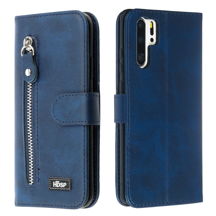 For Huawei P30 Pro Zipper Horizontal Flip Leather Case with Wallet & Holder & Card Slots