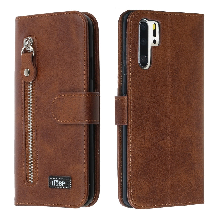 For Huawei P30 Pro Zipper Horizontal Flip Leather Case with Wallet & Holder & Card Slots