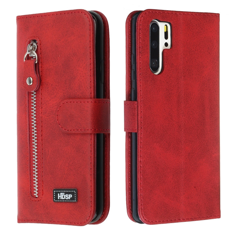 For Huawei P30 Pro Zipper Horizontal Flip Leather Case with Wallet & Holder & Card Slots