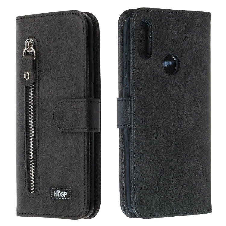 For Huawei Y6 (2019) / Honor 8A Zipper Horizontal Flip Leather Case with Wallet & Holder & Card Slots