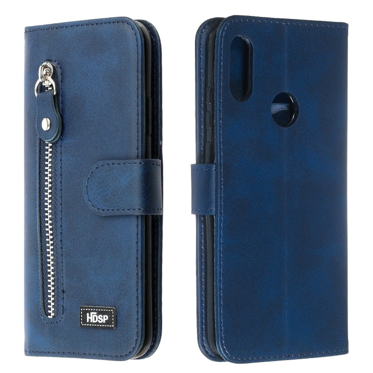 For Huawei Y6 (2019) / Honor 8A Zipper Horizontal Flip Leather Case with Wallet & Holder & Card Slots