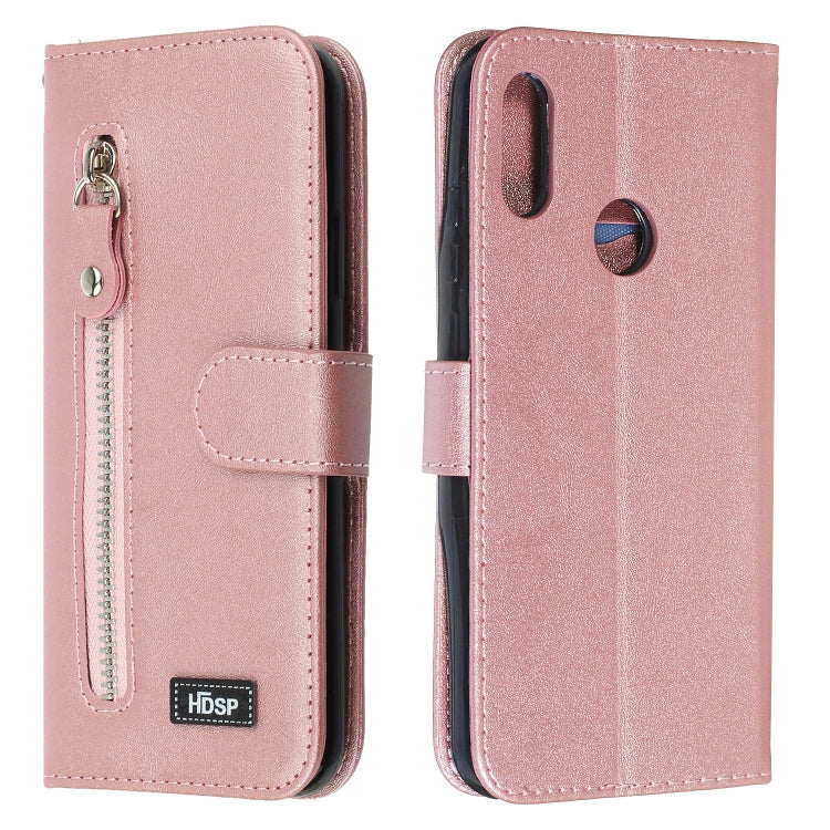For Huawei Y6 (2019) / Honor 8A Zipper Horizontal Flip Leather Case with Wallet & Holder & Card Slots