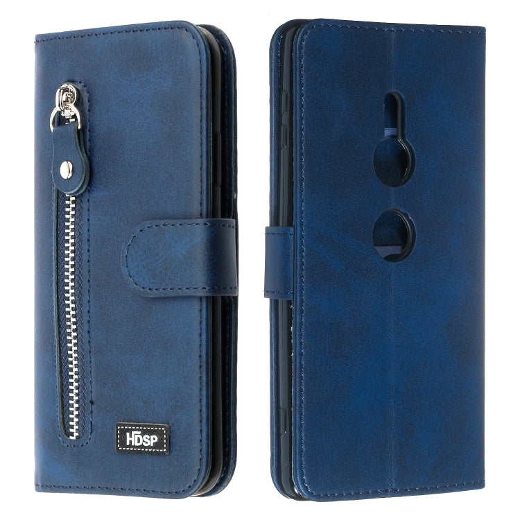 For Sony Xperia XZ2 Zipper Horizontal Flip Leather Case with Wallet & Holder & Card Slots