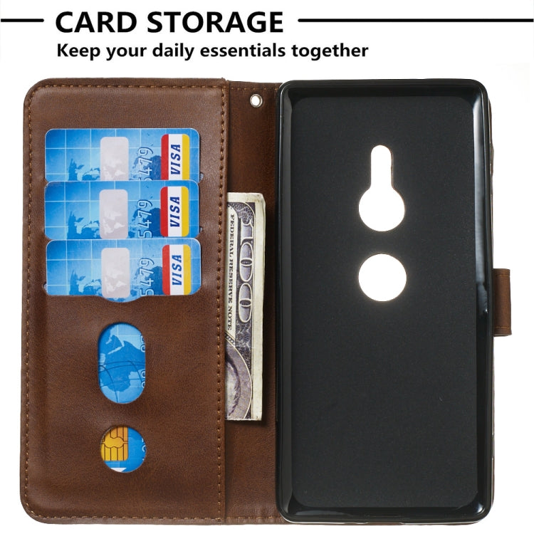 For Sony Xperia XZ2 Zipper Horizontal Flip Leather Case with Wallet & Holder & Card Slots