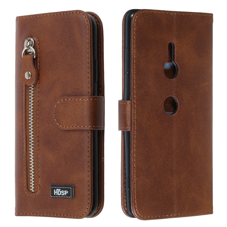 For Sony Xperia XZ3 Zipper Horizontal Flip Leather Case with Wallet & Holder & Card Slots