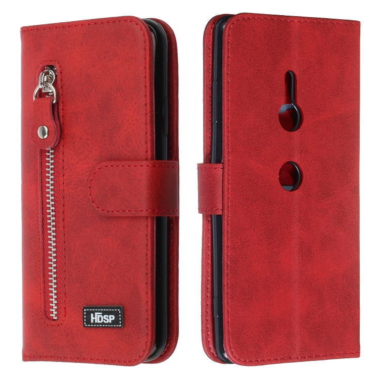 For Sony Xperia XZ3 Zipper Horizontal Flip Leather Case with Wallet & Holder & Card Slots