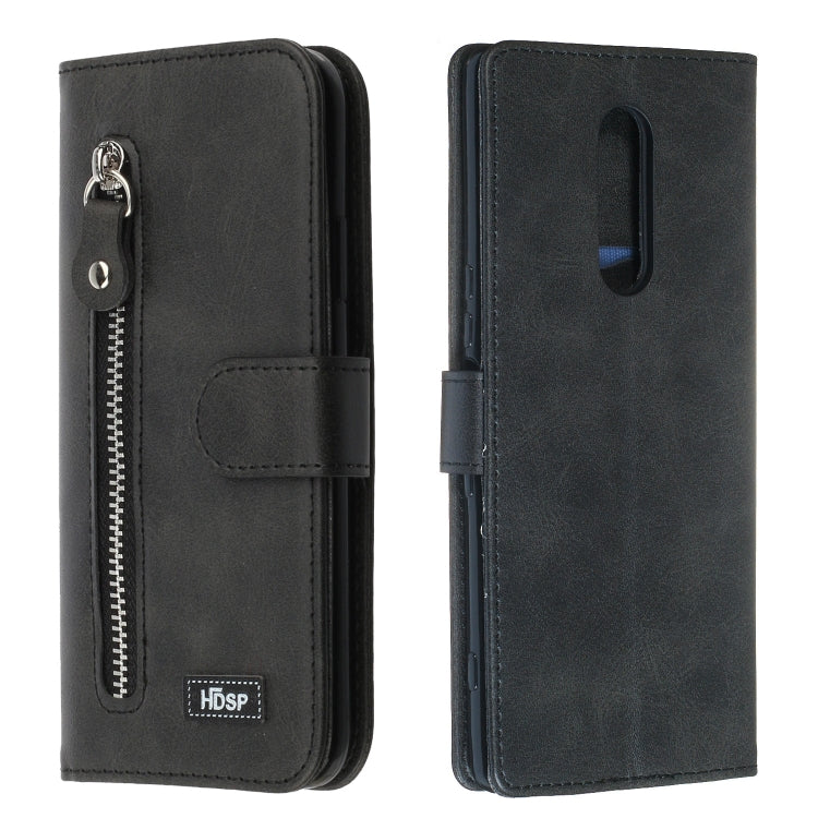 For Sony Xperia 1 Zipper Horizontal Flip Leather Case with Wallet & Holder & Card Slots
